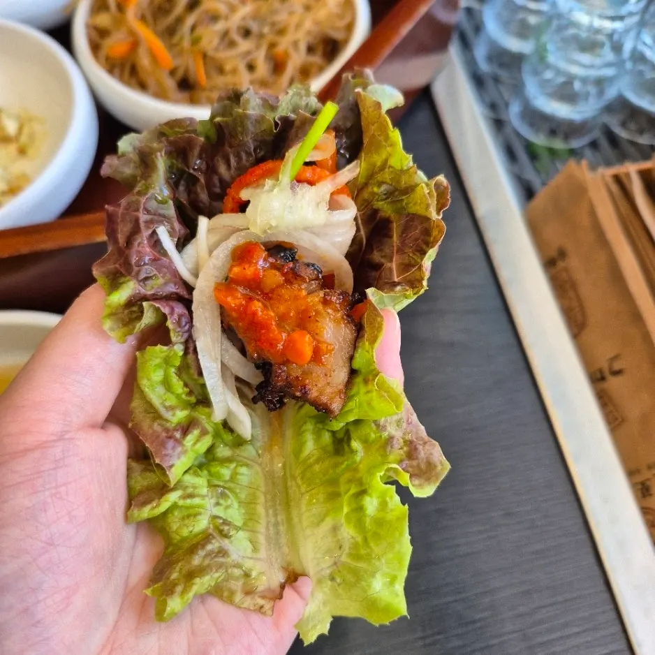 익어가는 양념갈비 클로즈업