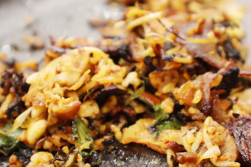 Fried rice stir-fried on the grill to finish the meal