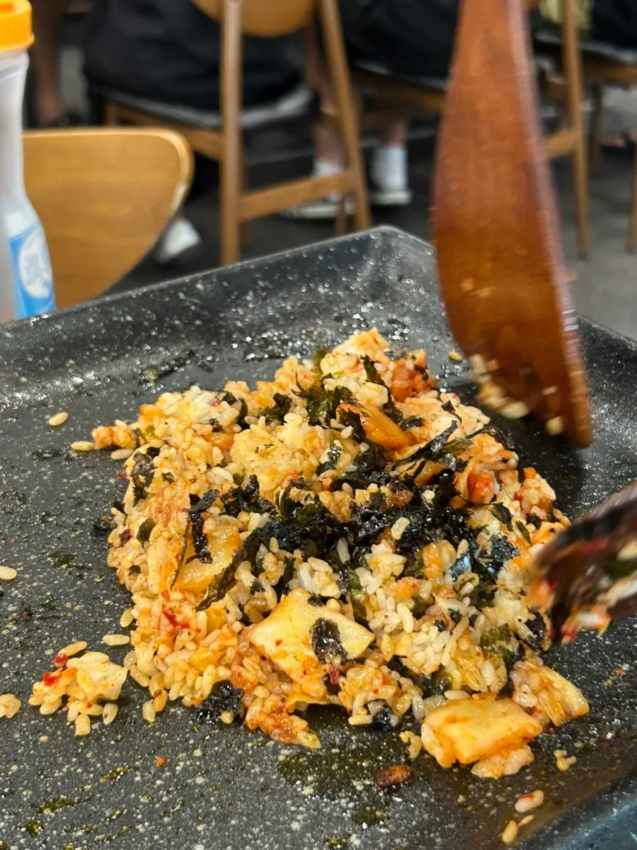 Grill loaded with chadolbagi after a filling meal