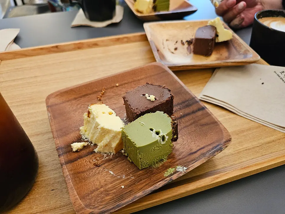 Close-up of dense original Basque cheesecake