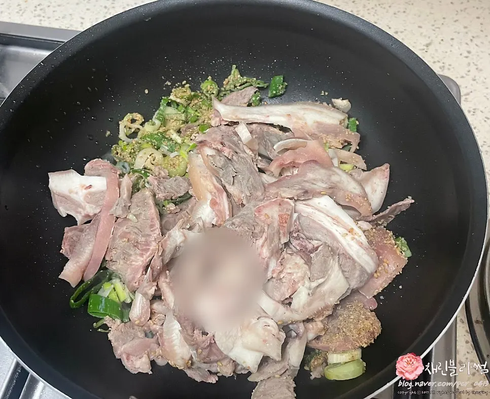 Take-home portion laid out at home