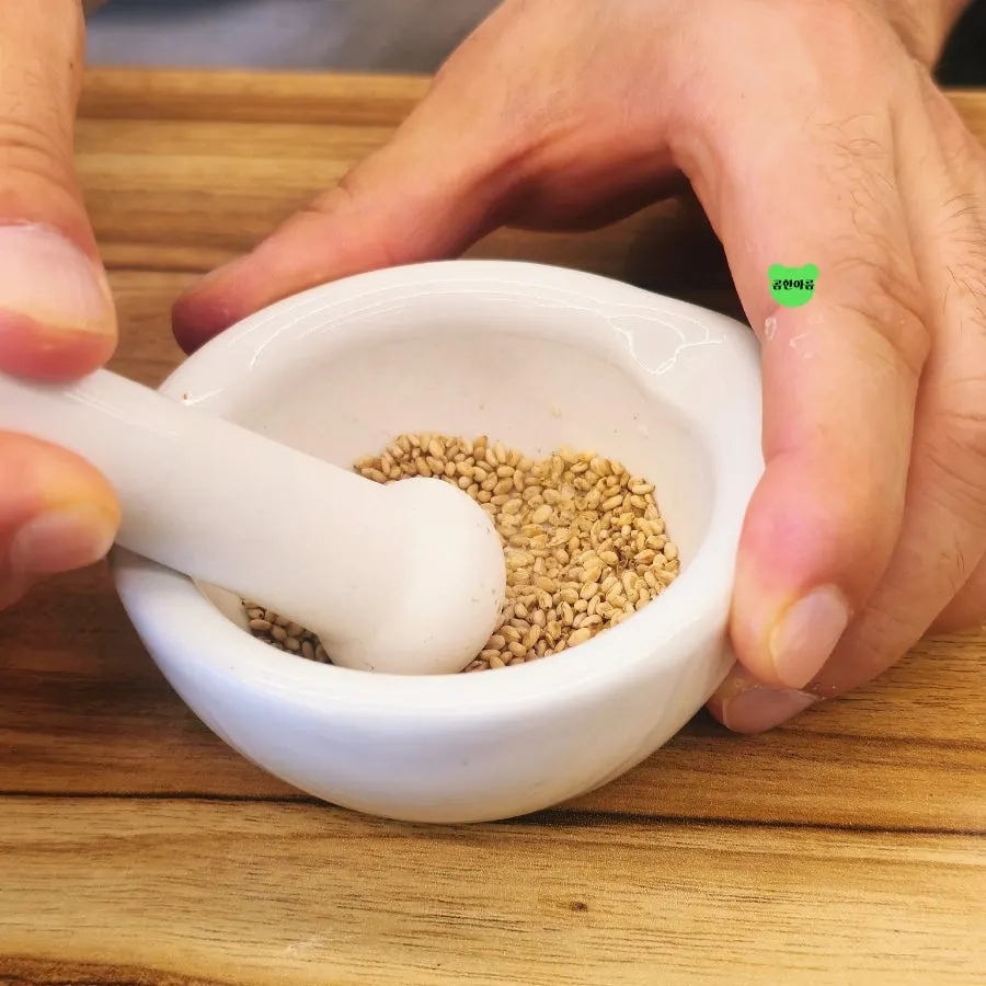 Sesame grinder prepared on the table