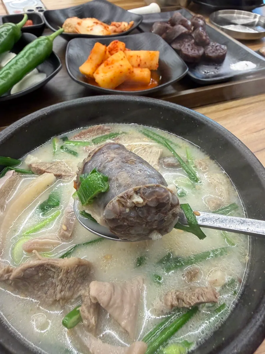 고기와 순대가 듬뿍 든 국밥