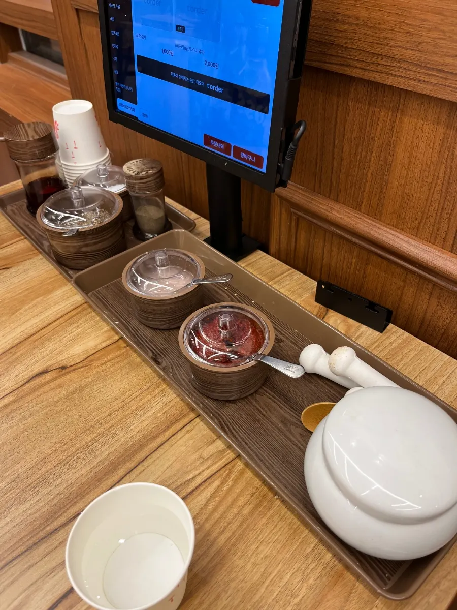 Table seasonings including spicy paste and salted shrimp