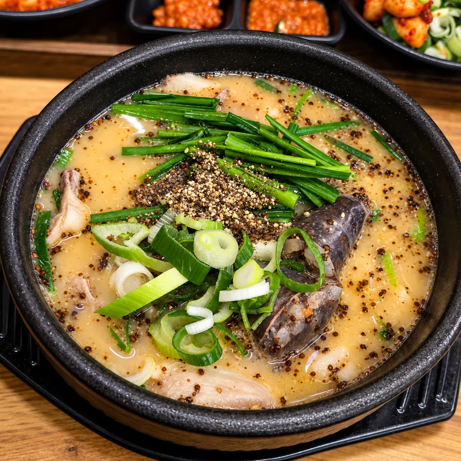 A steaming bowl of sundaeguk