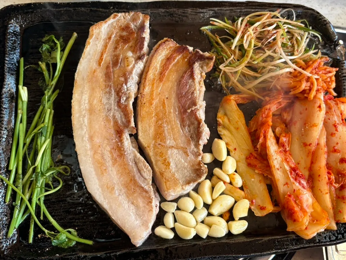 Pork belly on the grill