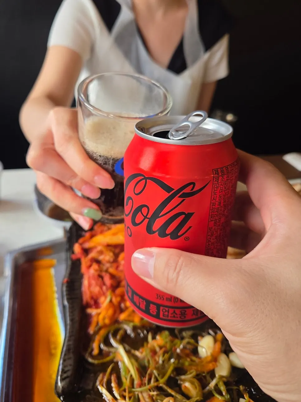 Pork belly enjoyed with a soda drink