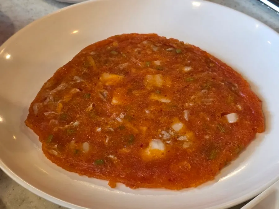직접 부친 김치전