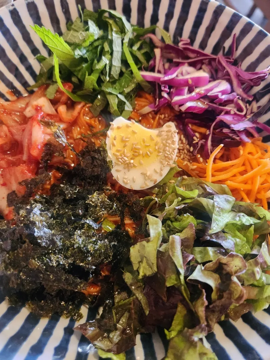 A bowl of five-color bibim noodles provided via the coupon