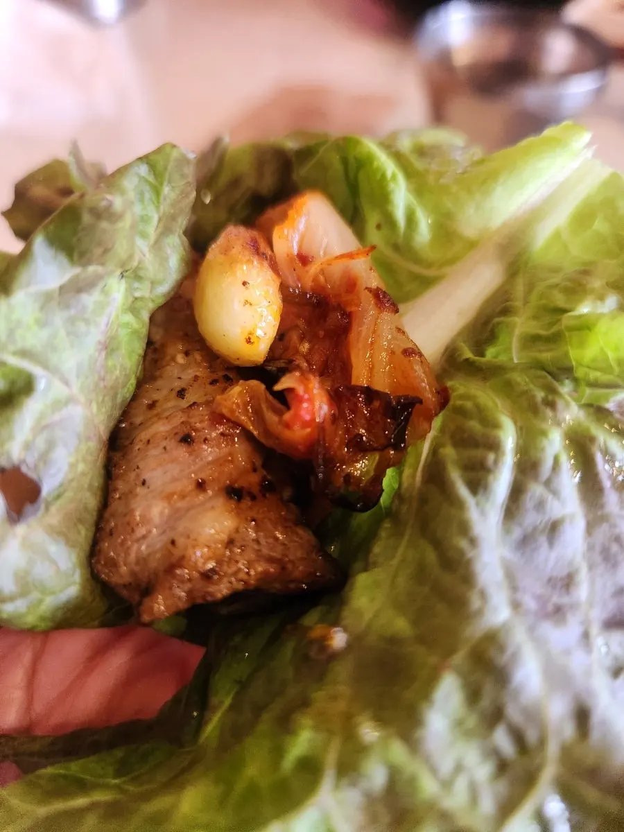 Finishing off the remaining pork belly on the grill