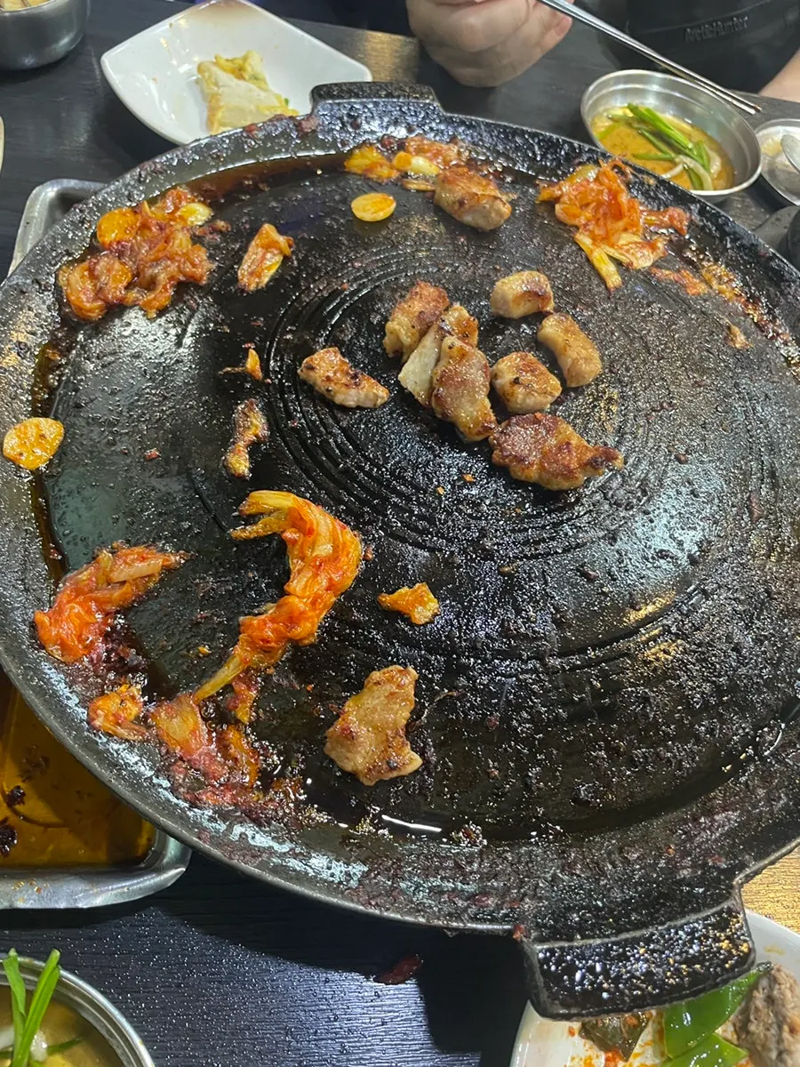 肉と一緒に合わせたテンジャンチゲ