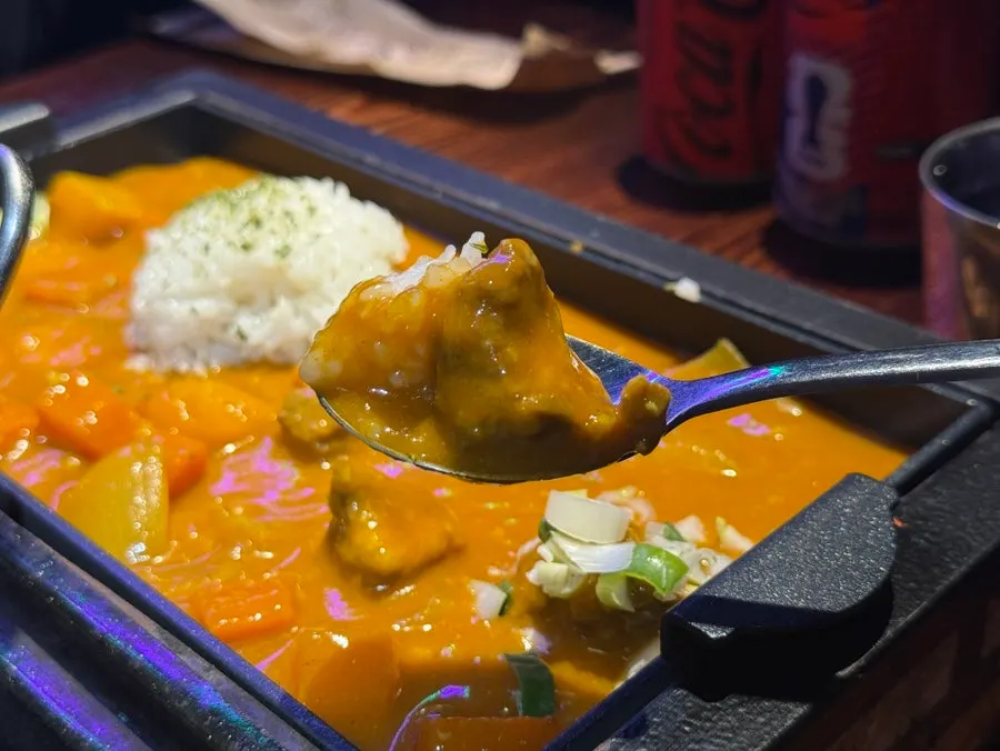 Curry and rice served as part of the set