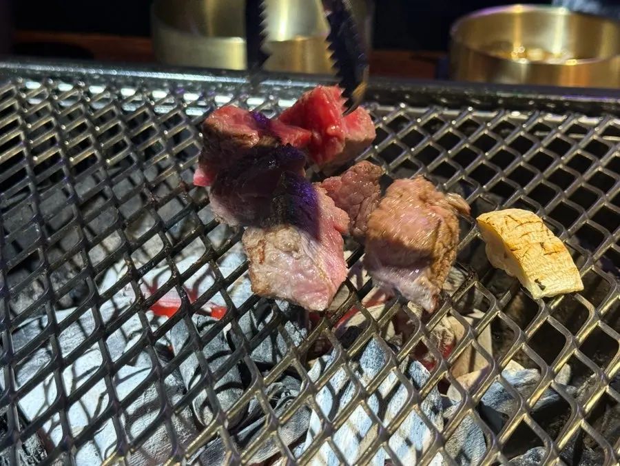 Plate of diced short ribs and gochu galbi
