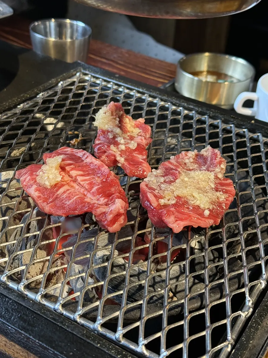 Ordered emperor short rib and side dishes on the table