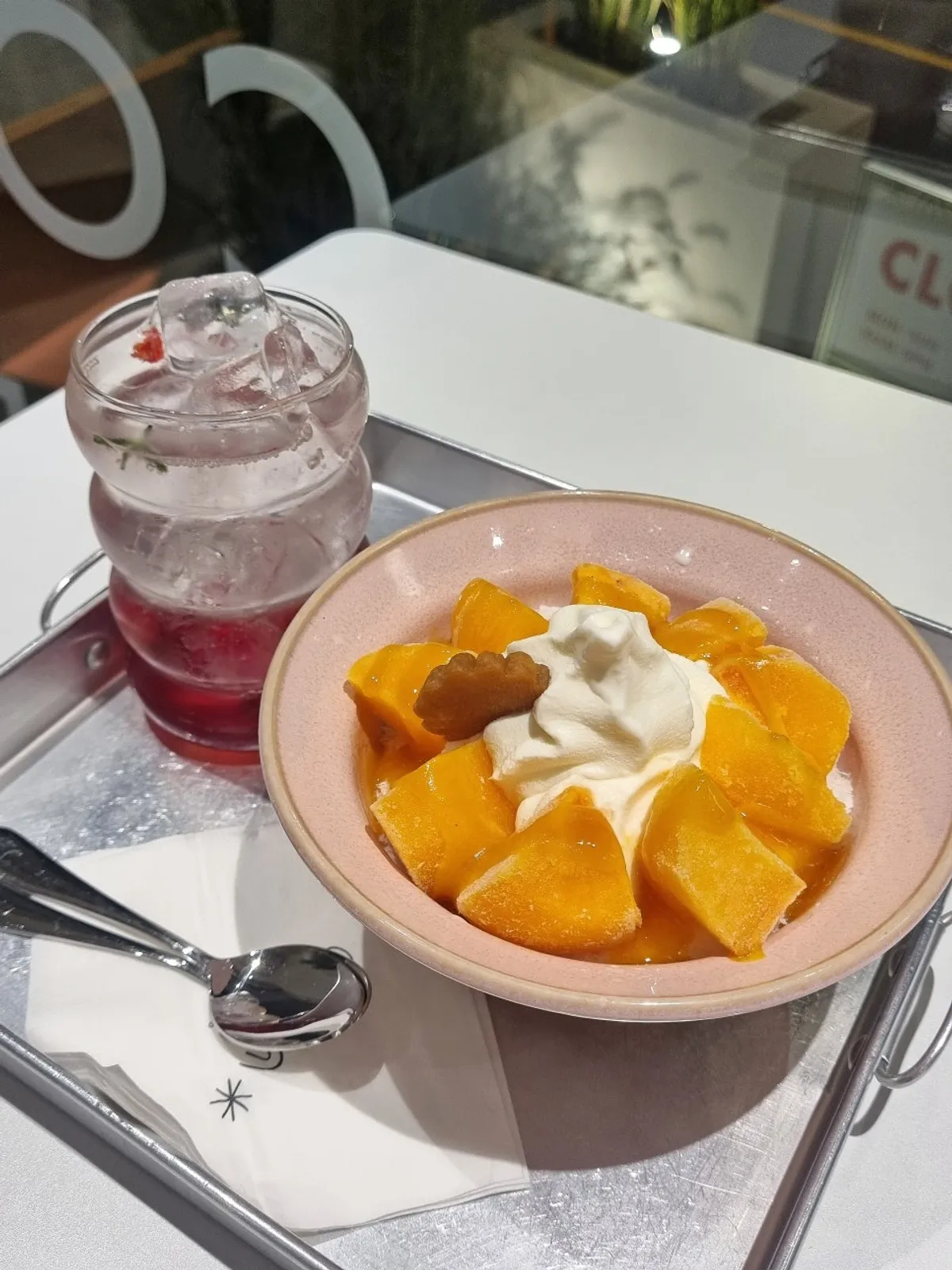 Uisagye's snow-flake iced persimmon bingsu and omija ade