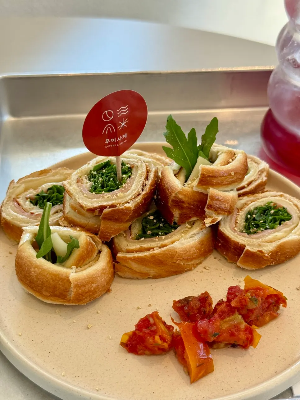 Uisagye chimney gimbap on a plate