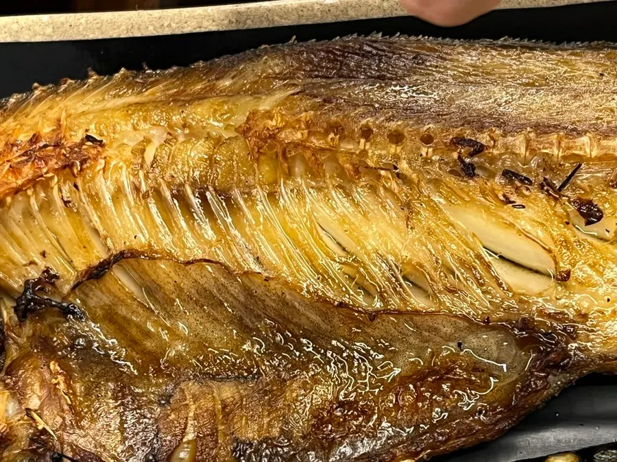Grilled rock trout with crispy skin