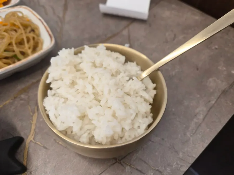 Rice pot with the lid open