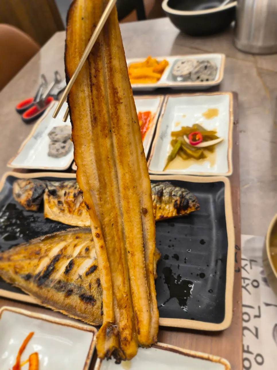 Close-up of golden grilled fish