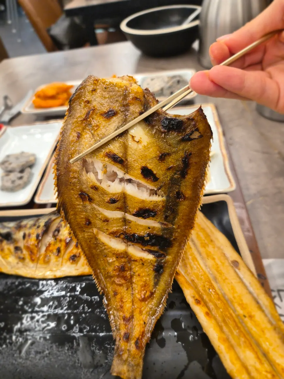 A piece of grilled eel