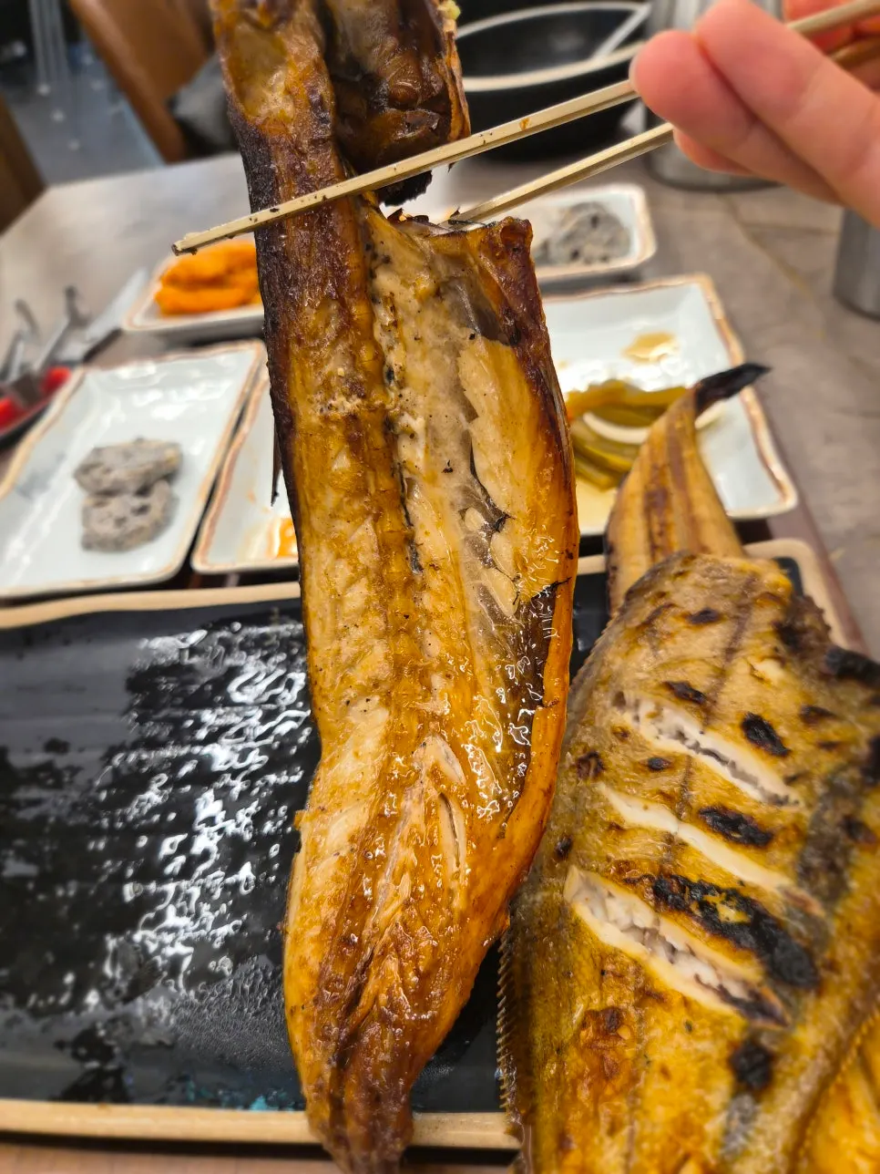 Close-up of grilled eel