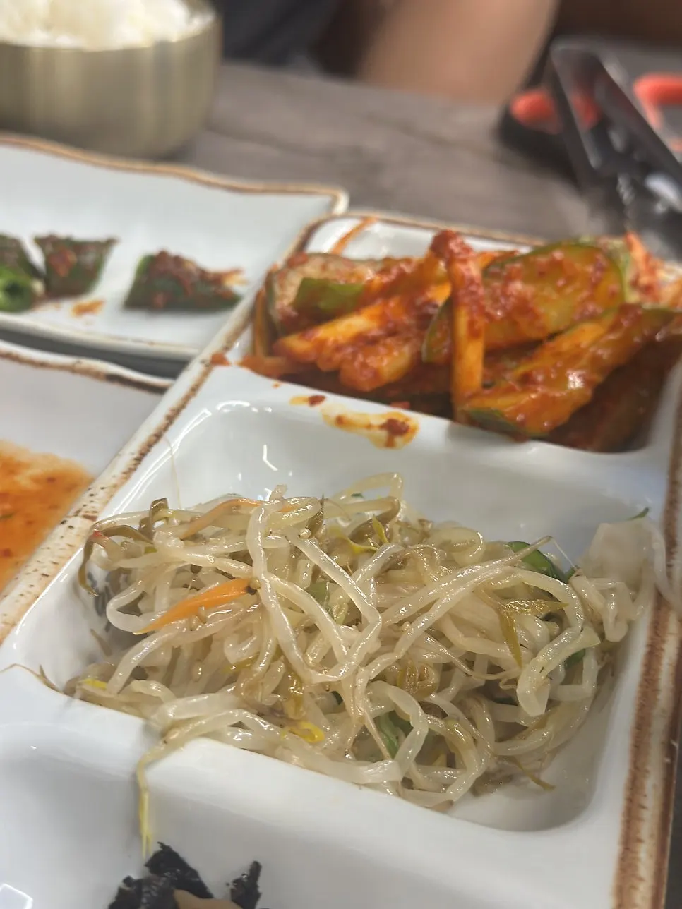 Side dishes including lettuce wraps and salad