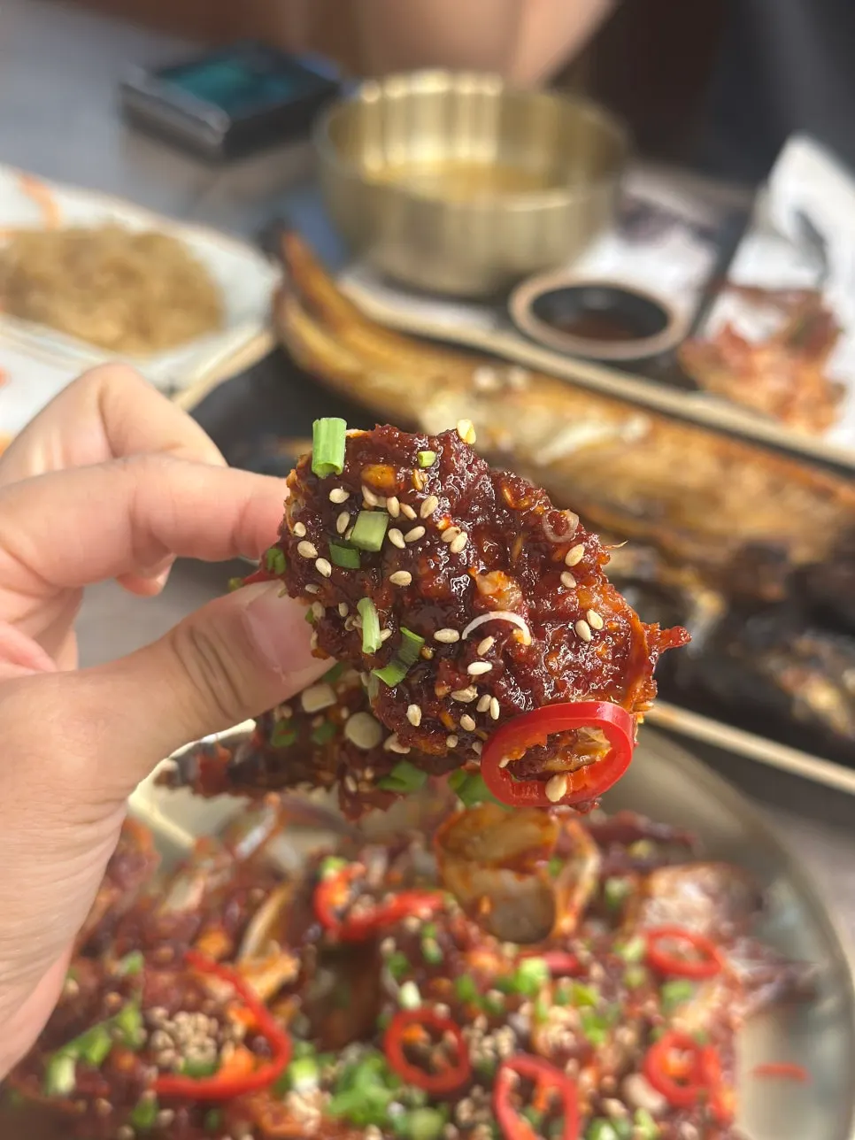 West Sea seasoned crab loaded with sauce