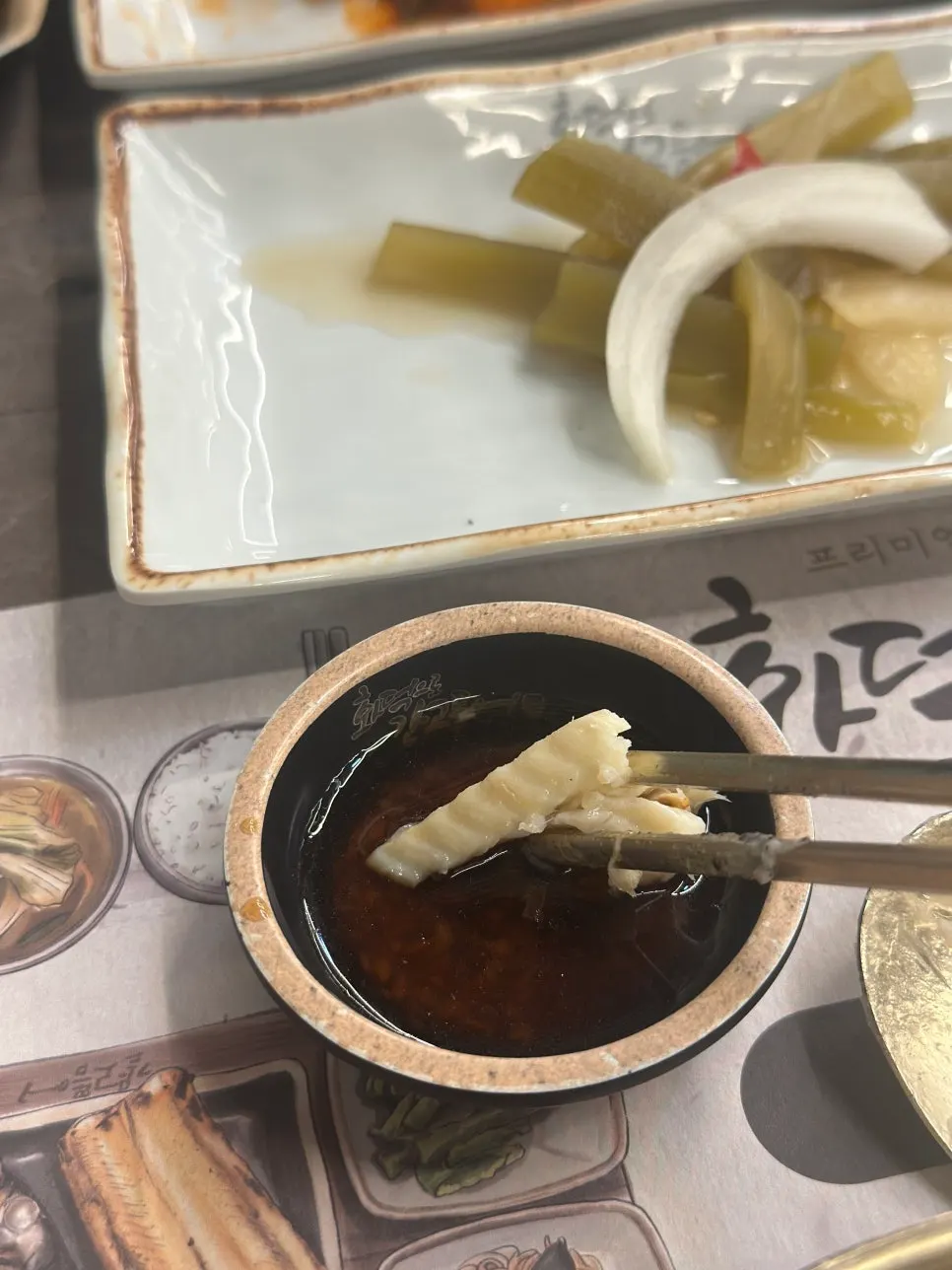 Soft flaked meat picked from grilled mackerel