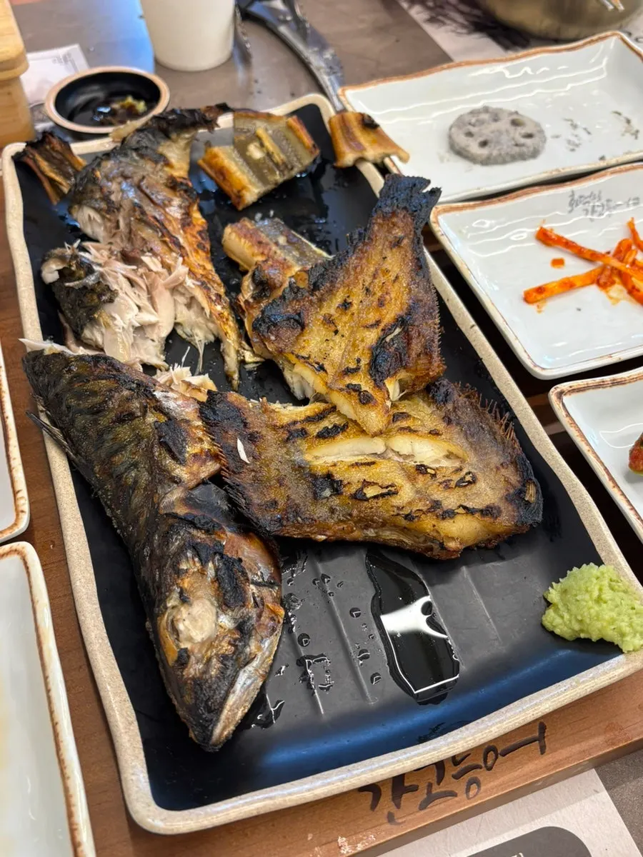 A plate of wood-fired grilled fish