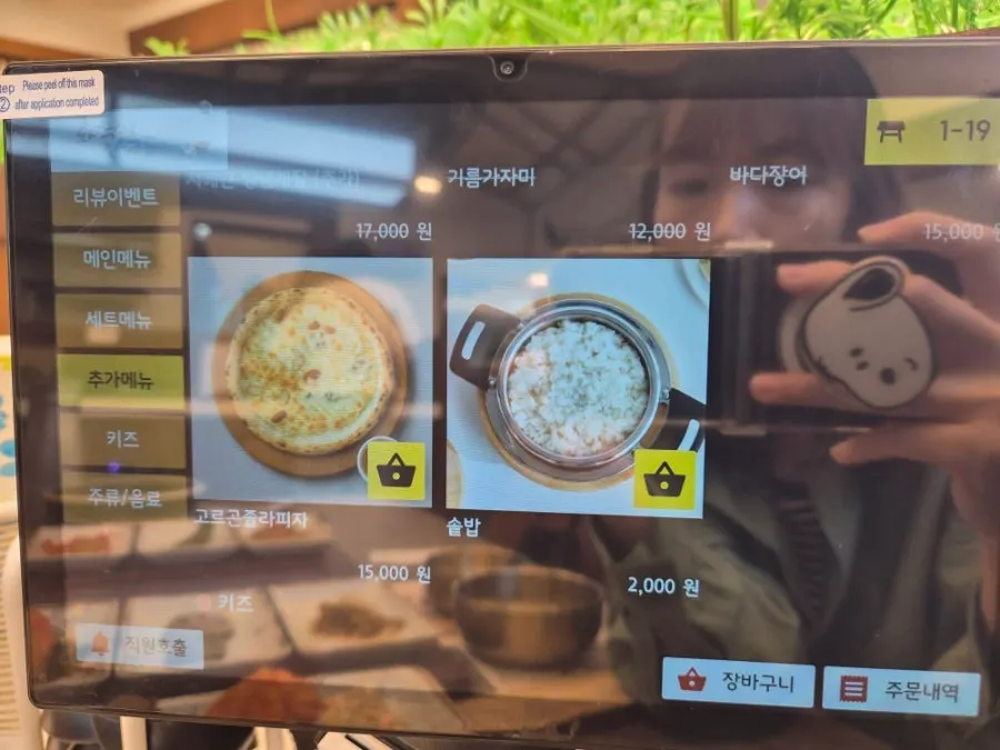 Children's menu information