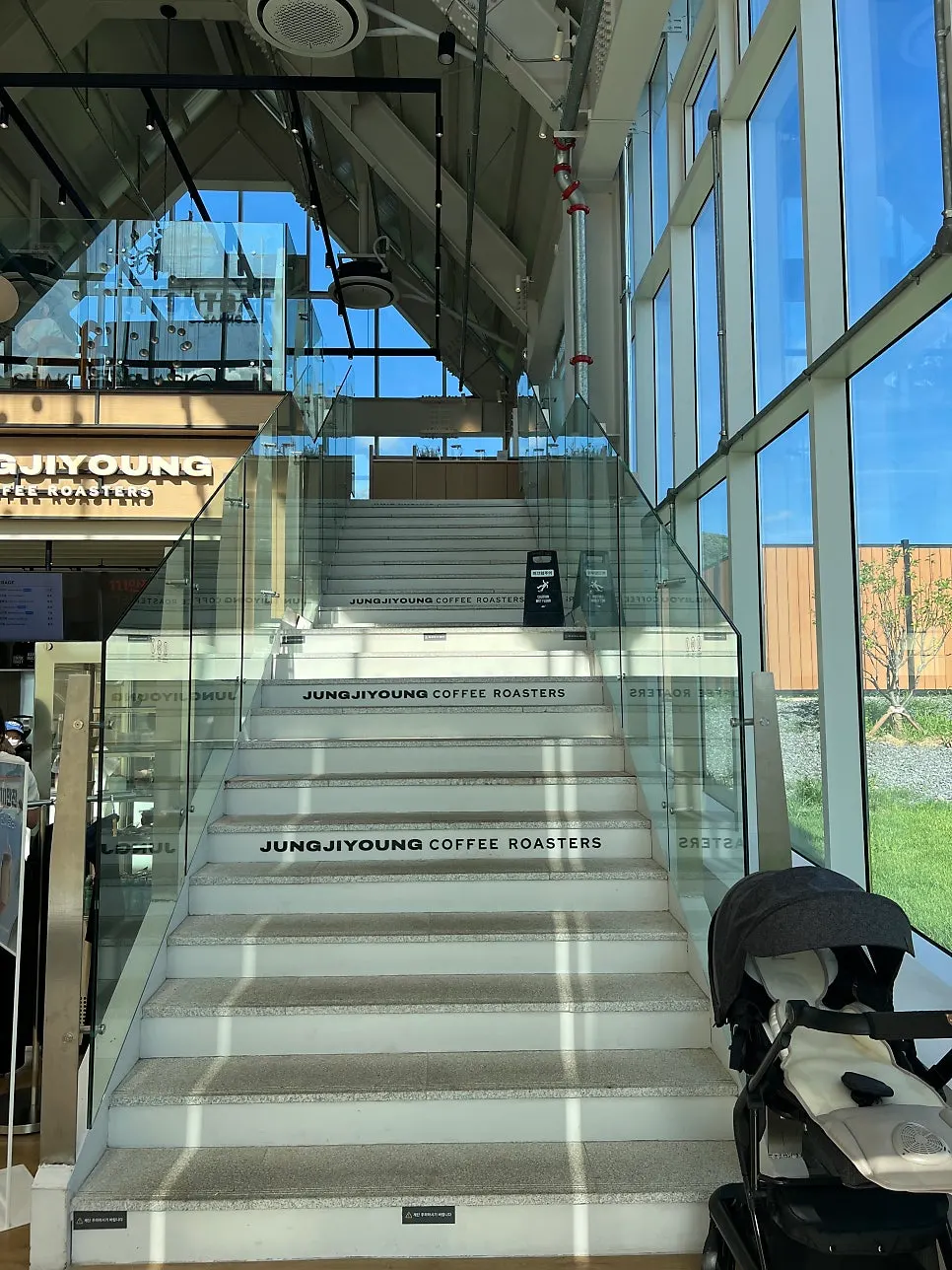 Staircase inside the store leading up to the 2nd floor