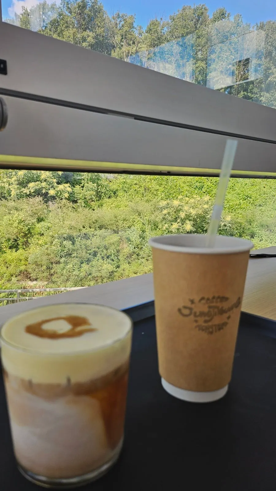 Café order counter and menu signage