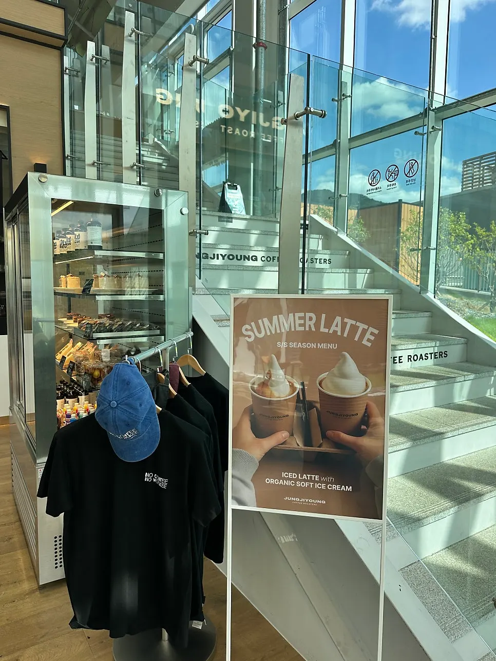 Café counter where customers can choose their coffee beans
