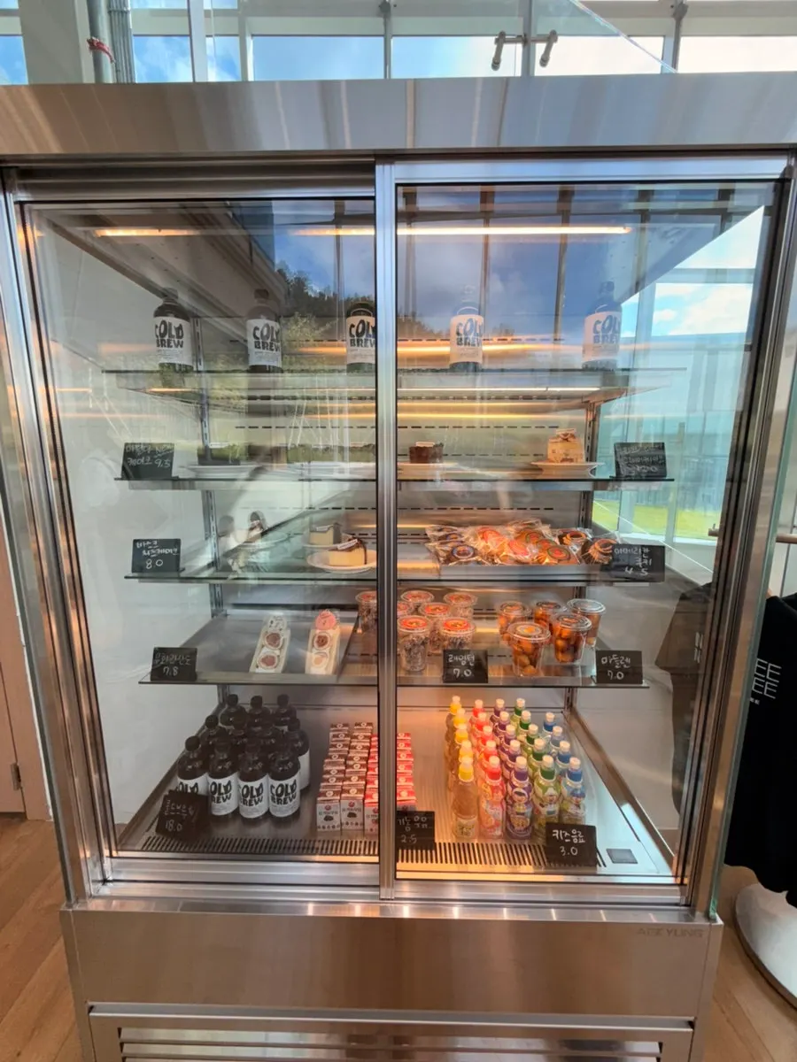 Desserts displayed in the refrigerated case