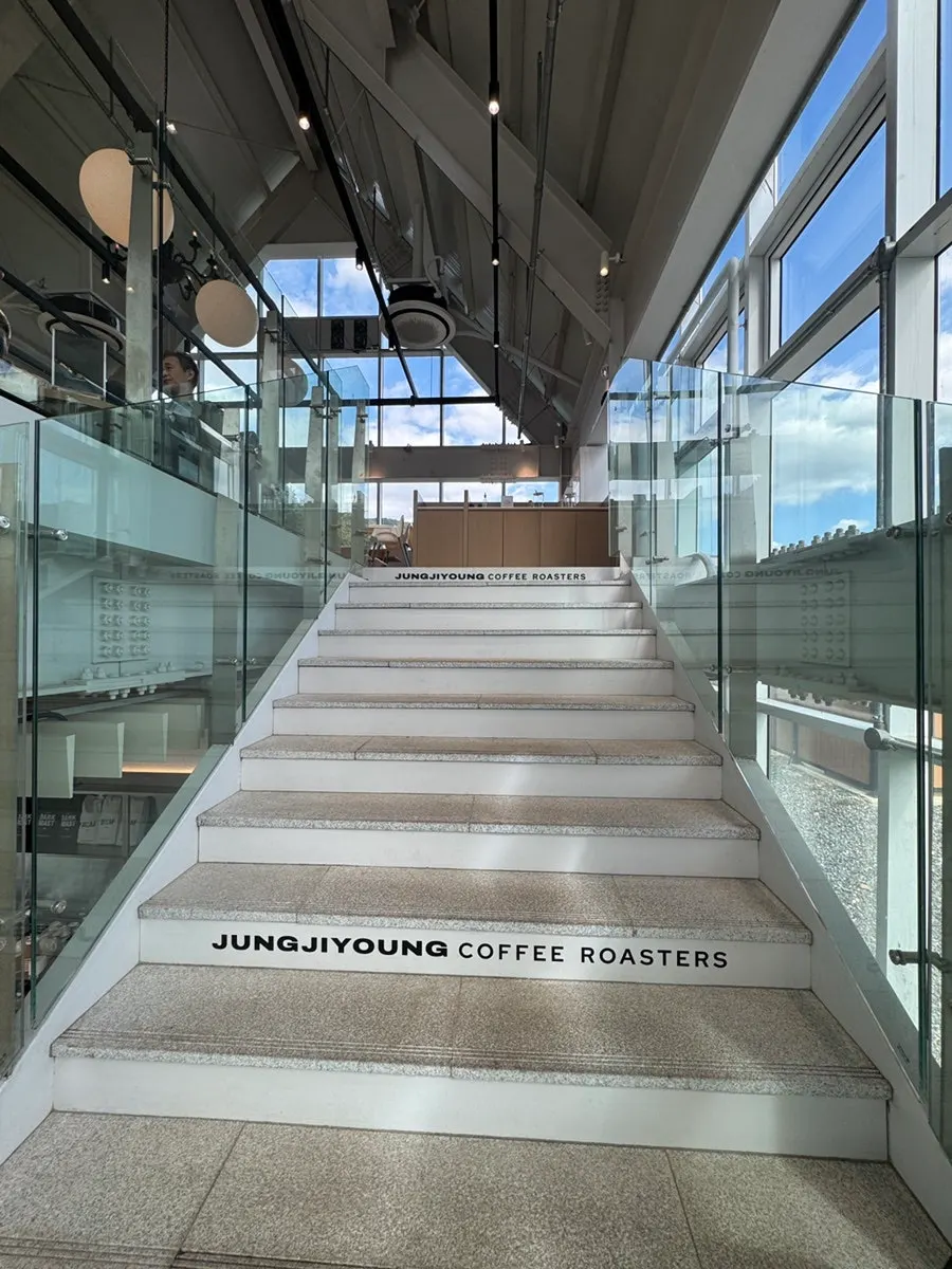 Baby chairs prepared beside the escalator