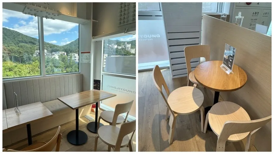 Fourth-floor seating with weekday guests