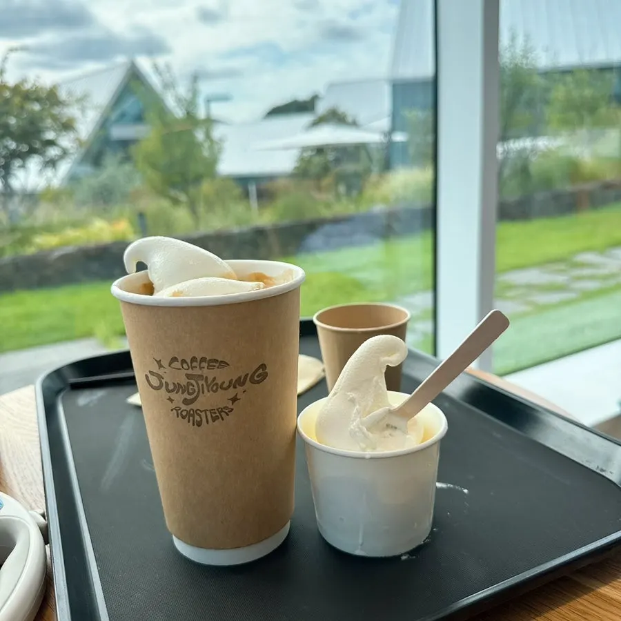 Summer Latte topped with ice cream