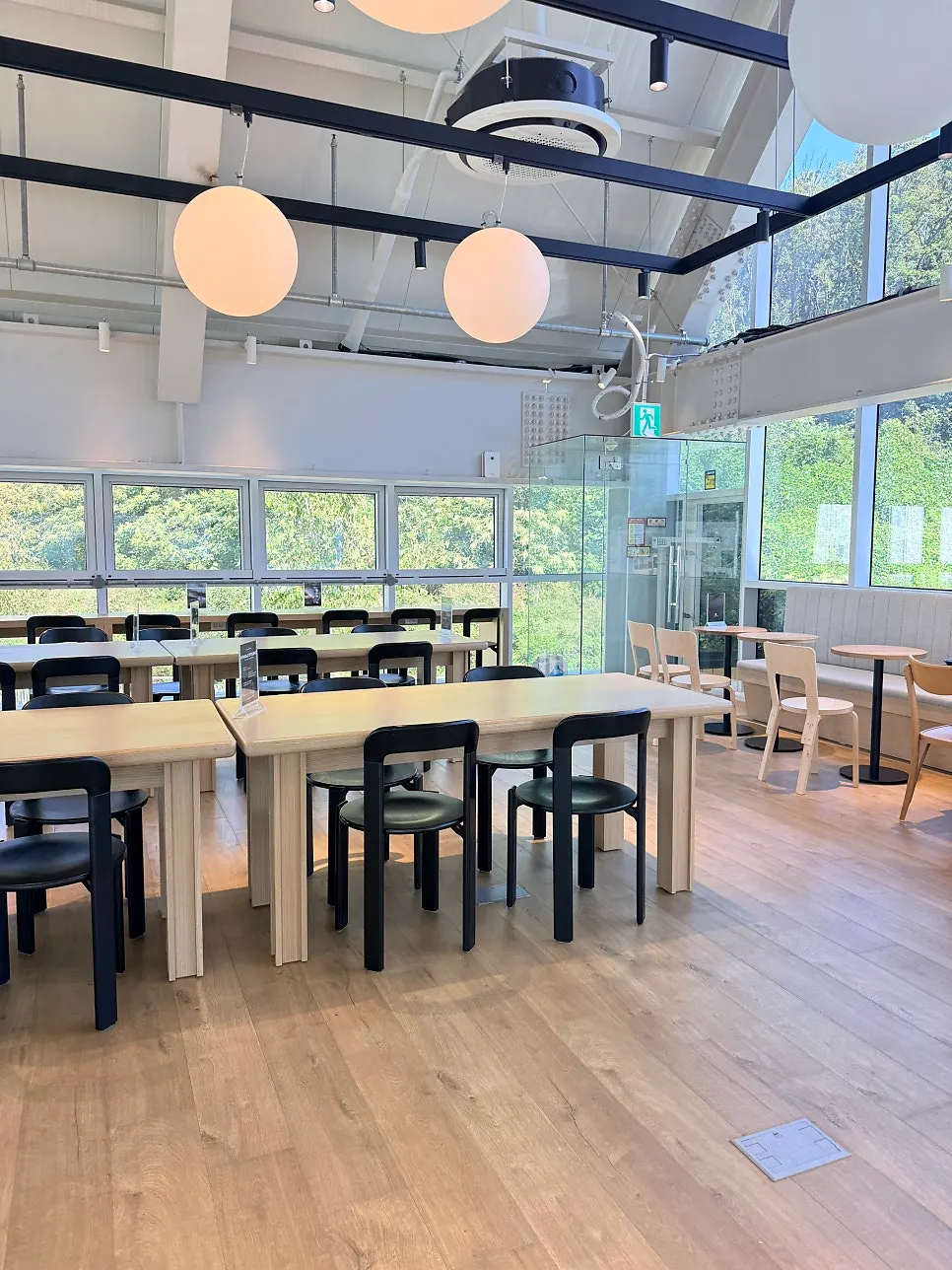 Café space with pendant lights
