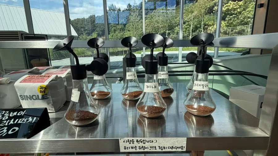 Jeong Jiyoung Coffee Roasters merchandise and drip bags