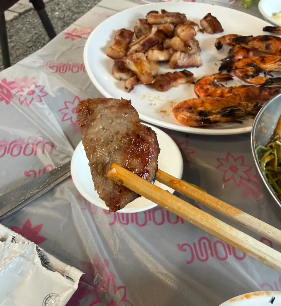 구워진 제주돼지 목살
