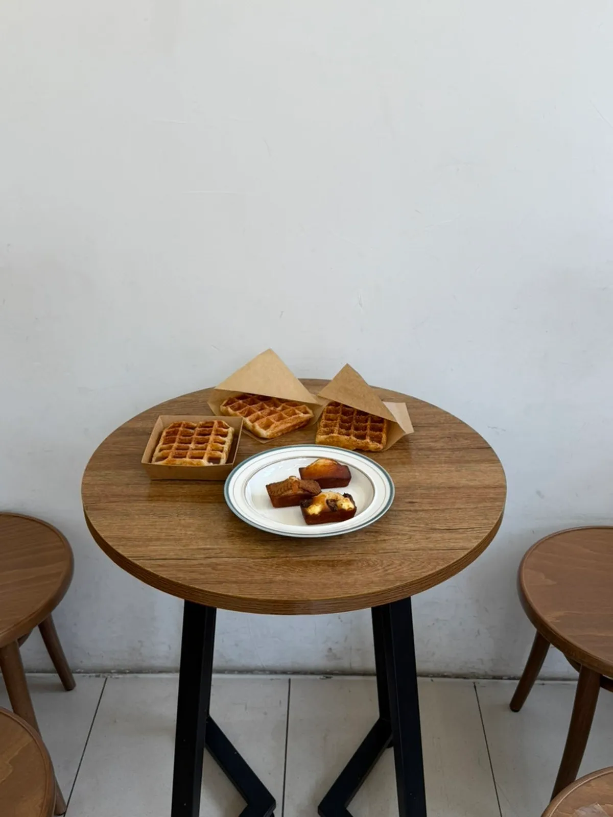 Waffles and financiers at The Sweetree