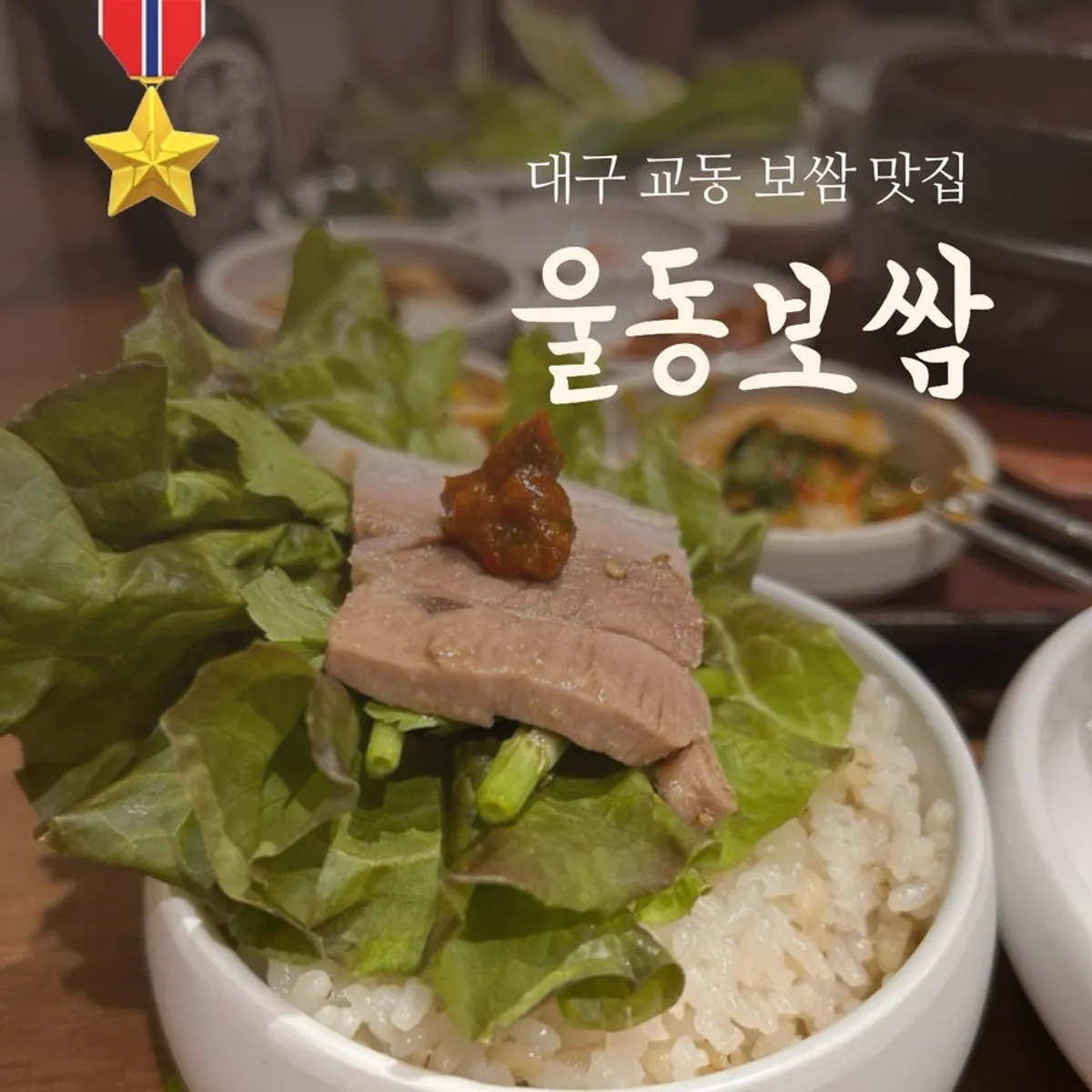 Final shot of the bossam spread at Uldong Bossam