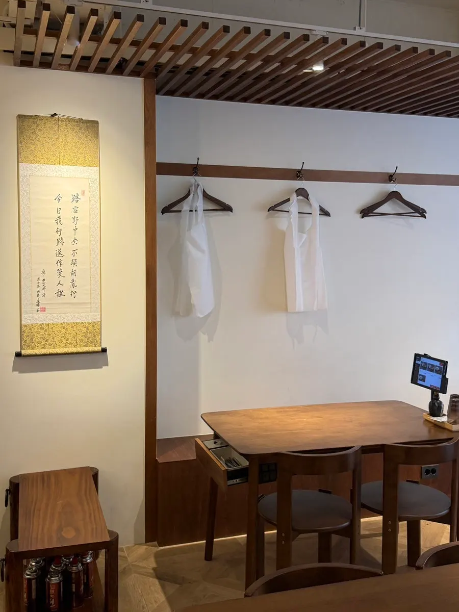 Dining hall with 4-person tables