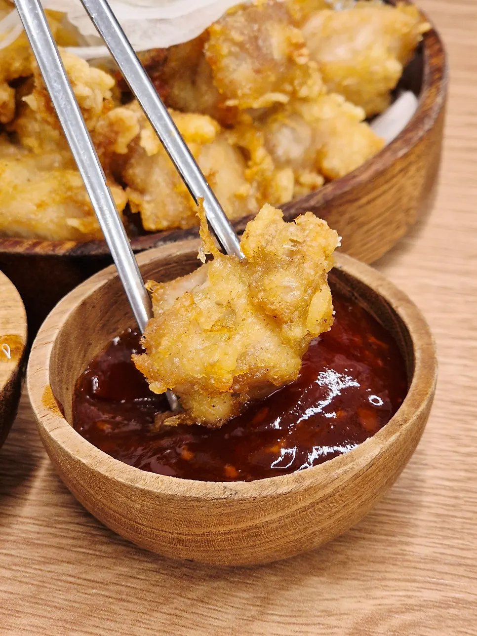 속이 부드러운 치킨 탕수육 단면