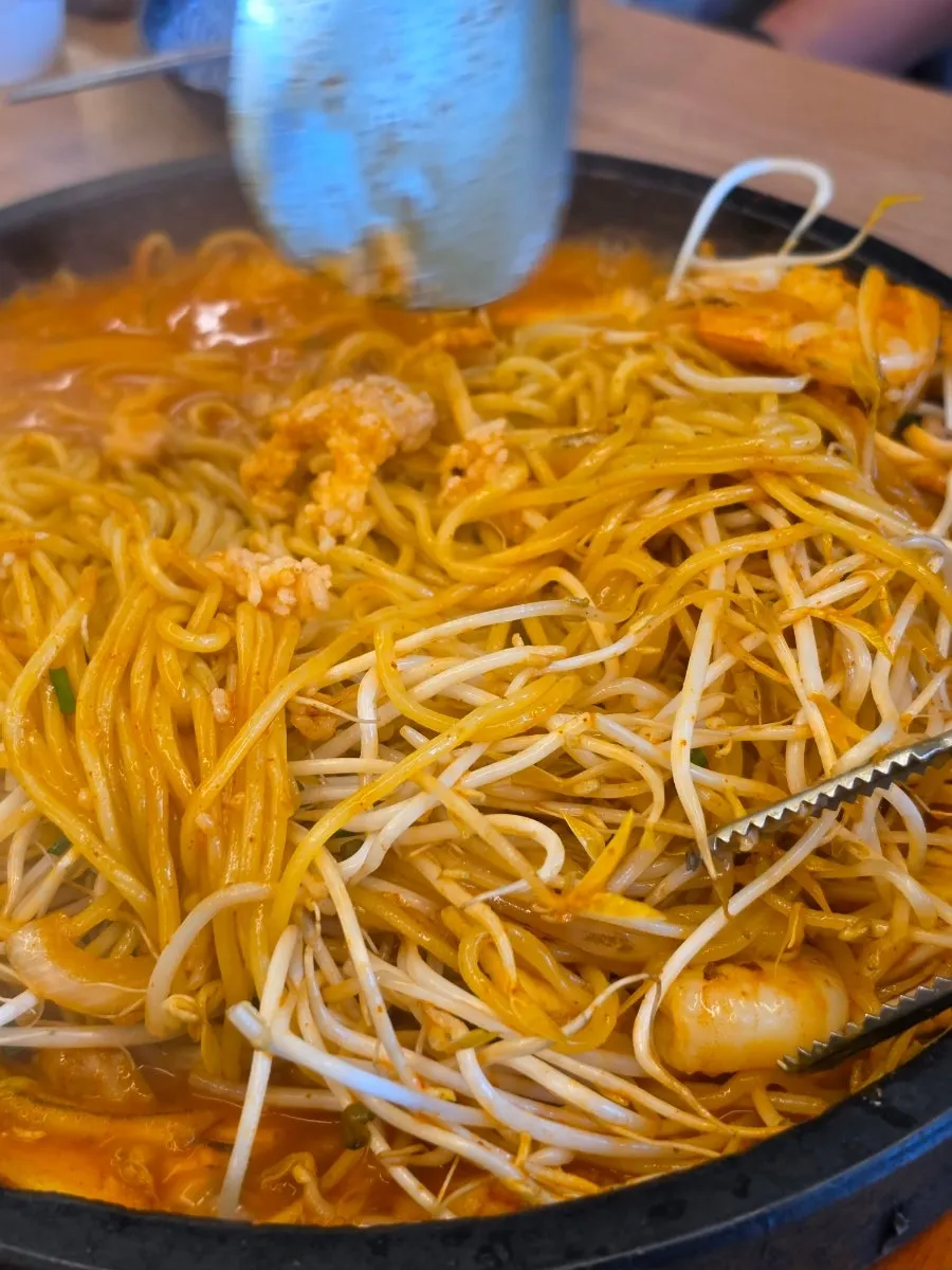 Donchitang served with chili sauce