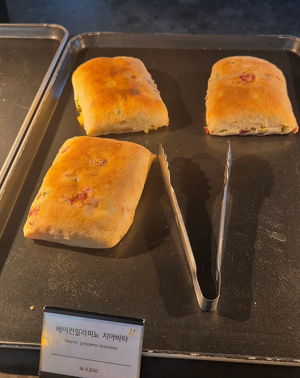 Bakery display where we picked the remaining cinnamon roll