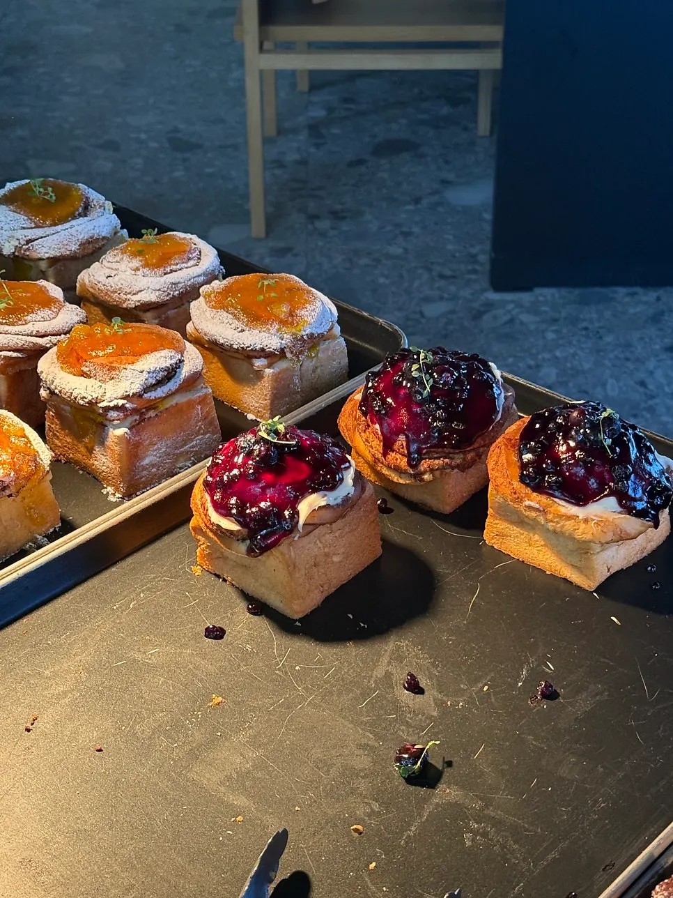MUG's signature cinnamon rolls on display