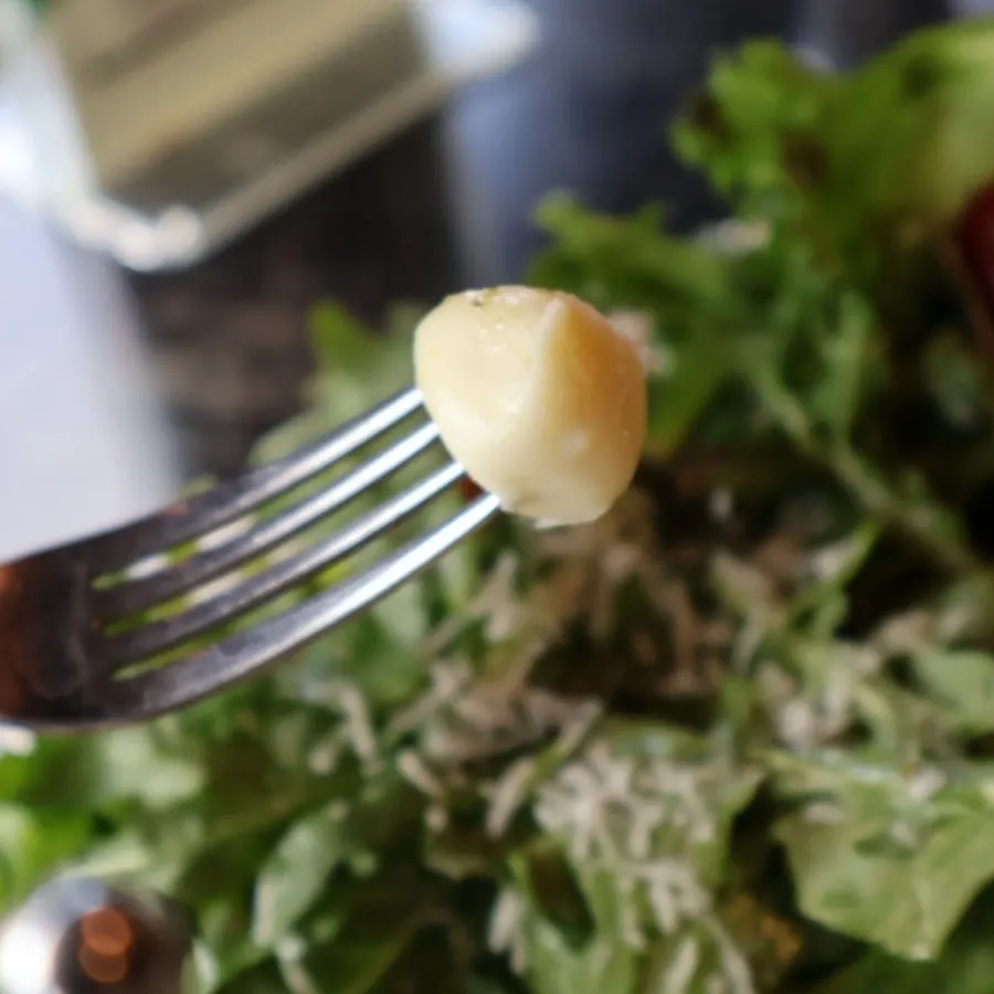 Ingredients in the shrimp basil bocconcini salad