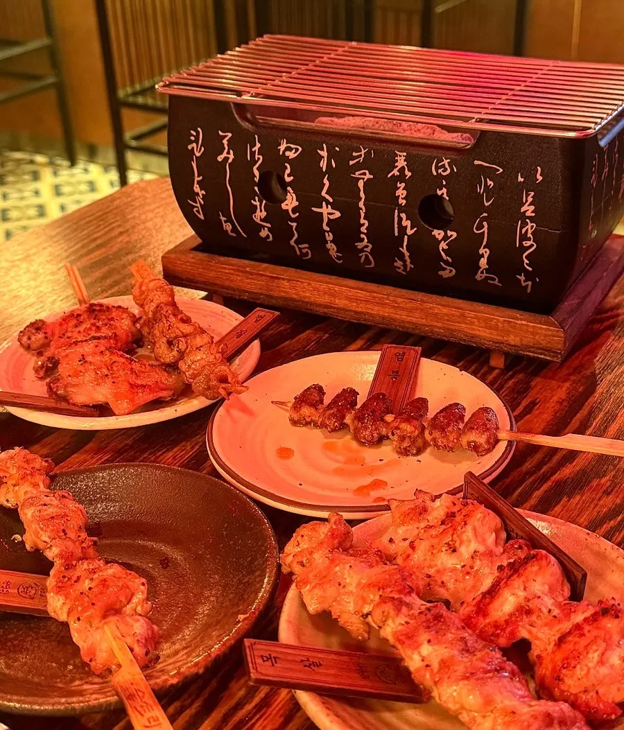 Tabletop brazier for yakitori