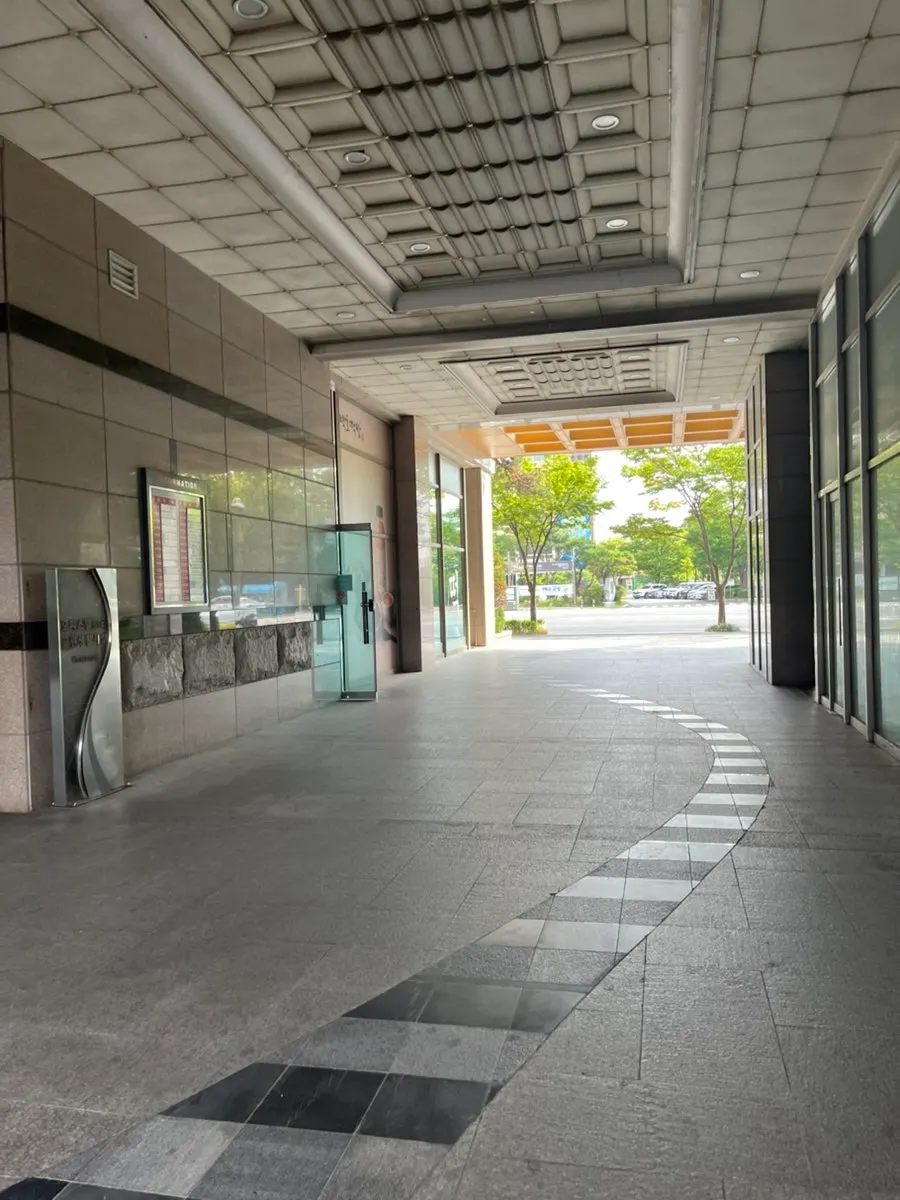 Intercom and entrance at the parking lot gate